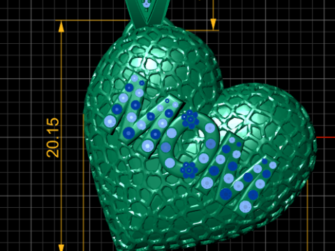 MOM WORD HEART PENDANT 3D PRINTABLE MODEL Modelo de Impressão 3D