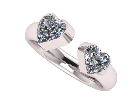 DOUBLE HEART SHAPE RING 3D PRINTABLE MODEL 3D प्रिंट मॉडल