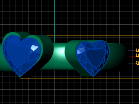 DOUBLE HEART SHAPE RING 3D PRINTABLE MODEL 3D प्रिंट मॉडल