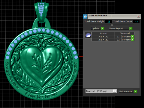 HEART DESIGN GOLD COIN PENDANT 3D PRINTABLE MODEL 3D Print Model