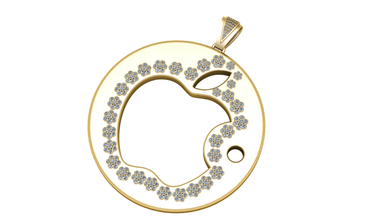 APPLE LOGO COIN PENDANT 3D PRINTABLE MODEl 3D Принт Модель .c4d .max .obj .3ds .fbx .stl .blend 
