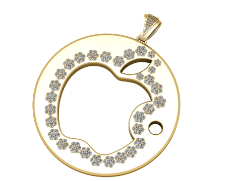 APPLE LOGO COIN PENDANT 3D PRINTABLE MODEl 3D Print Model
