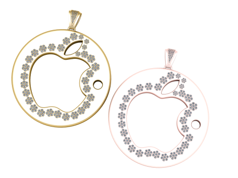 APPLE LOGO COIN PENDANT 3D PRINTABLE MODEl 3D Принт Модель