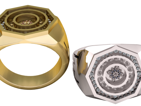 ROYAL STYLISH RING 3D PRINTABLE MODEL Model Cetak 3D