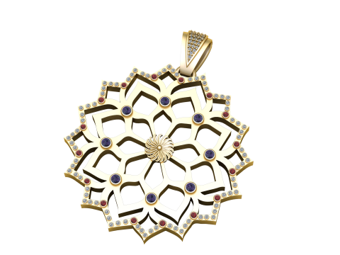 STYLISH FLOWER DESIGN PENDANT 3D PRINTABLE MODEL 3D Print Model