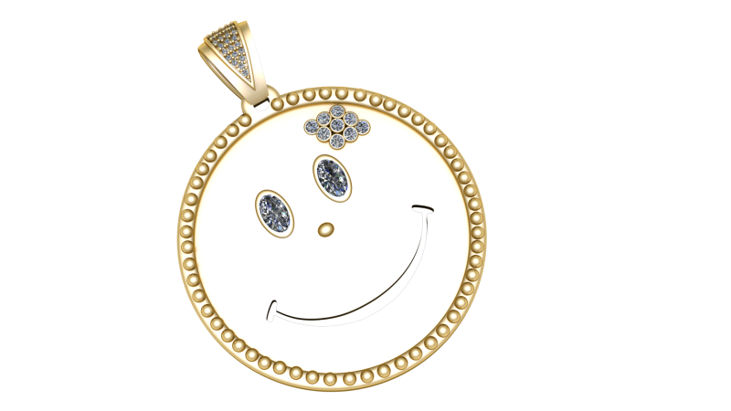 HAPPY FACE PENDANT 3D PRINTABLE MODEL Modèles 3D en vedette .c4d .max .obj .3ds .fbx .stl .blend 