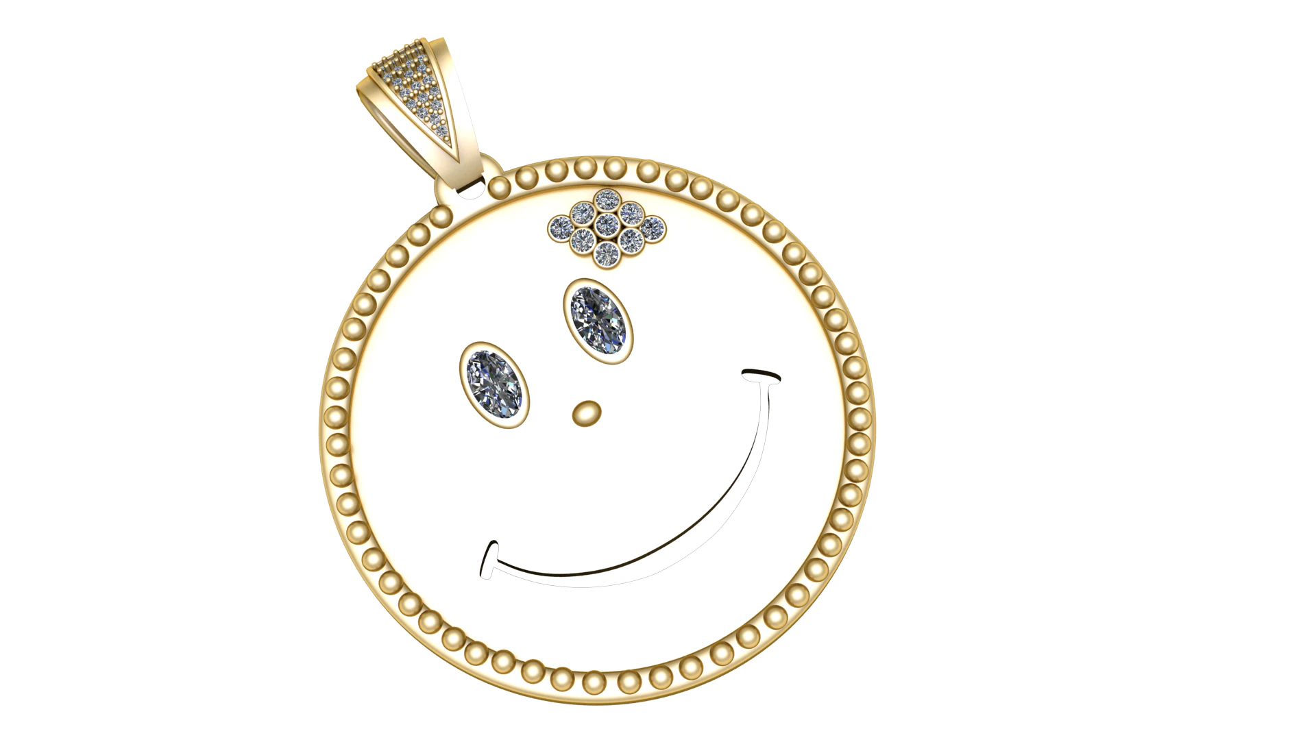 HAPPY FACE PENDANT 3D PRINTABLE MODEL 3D Print Model .c4d .max .obj .3ds .fbx .stl .blend