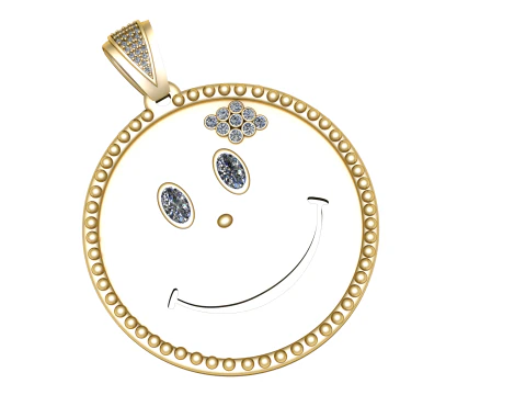 HAPPY FACE PENDANT 3D PRINTABLE MODEL 3D Print Model