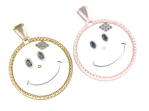 HAPPY FACE PENDANT 3D PRINTABLE MODEL 3D Print Model