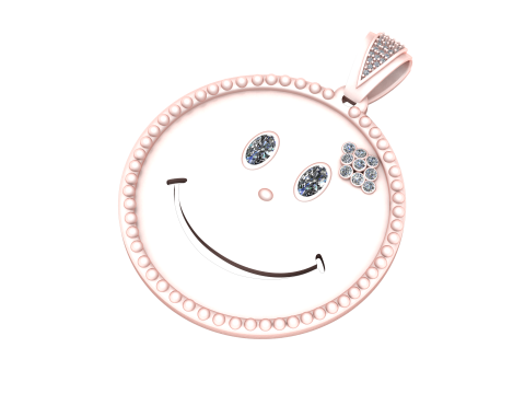 HAPPY FACE PENDANT 3D PRINTABLE MODEL Modèles 3D en vedette