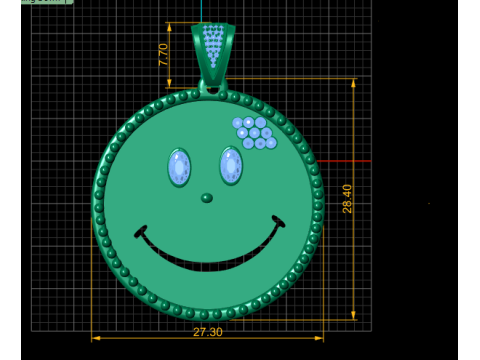 HAPPY FACE PENDANT 3D PRINTABLE MODEL Modèles 3D en vedette