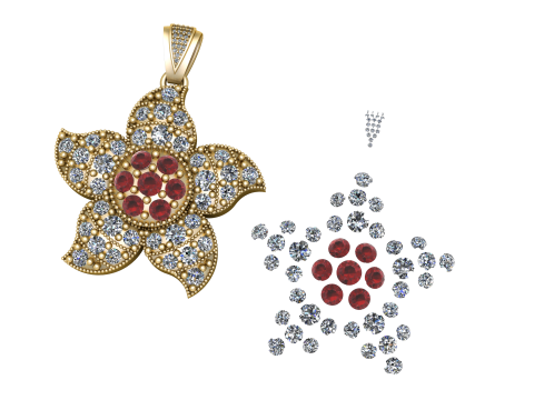 HIP HOP FLOWER STYLE PENDANT 3D PRINTABLE MODEL Modelo de Impressão 3D
