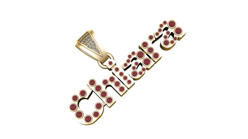 CHIARA NAME PENDANT 3D PRINTABLE MODEL 3Dプリントモデル .c4d .max .obj .3ds .fbx .stl .blend 