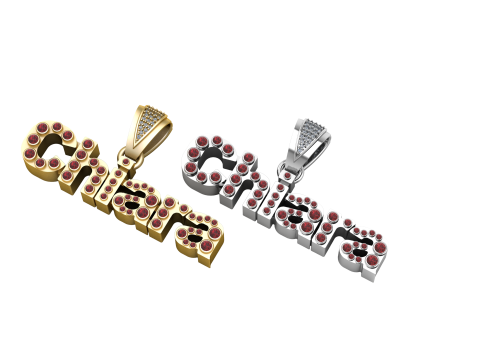 CHIARA NAME PENDANT 3D PRINTABLE MODEL 3Dプリントモデル