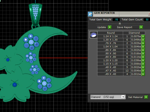 PRECIOUS HALF MOON PENDANT 3D PRINTABLE MODEL 3D Print Model
