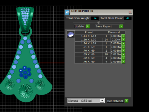MULTI GEMS FANCY PENDANT 3D PRINTABLE MODEL Modèles 3D en vedette