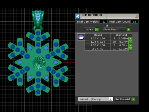 SNOWFLAKE DIAMOND PENDANT 3D PRINTABLE MODEL 3D Print Model