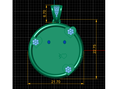 FACE EMOJI COIN PENDANT 3D PRINTABLE MODEL 3D Print Model