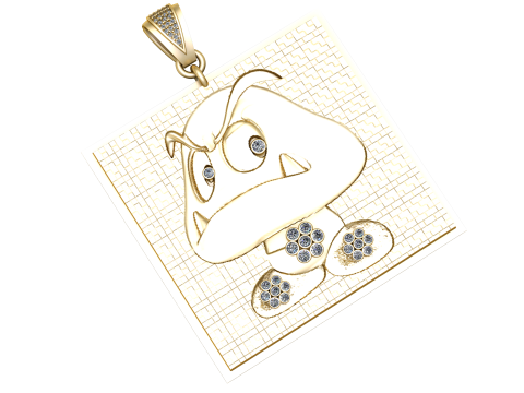 ANGRY CARTOON CARD PENDANT 3D PRINTABLE MODEL 3D Print Model