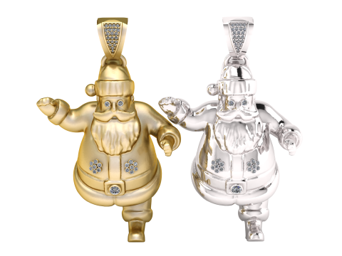 SANTA CLAUS PENDANT 3D PRINTABLE MODEL 3Dプリントモデル