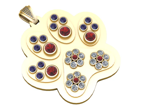 PUPPY PAW GEMS HANGER 3D AFDRUKBAAR MODEL 3D printmodel