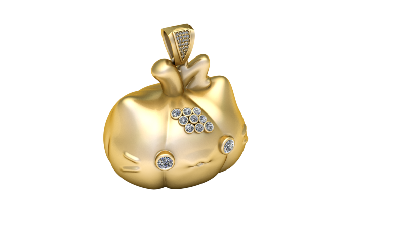 PUMPKIN VEGETABLE PENDANT 3D PRINTABLE MODEL 3D-Druckmodell .c4d .max .obj .3ds .fbx .stl .blend 