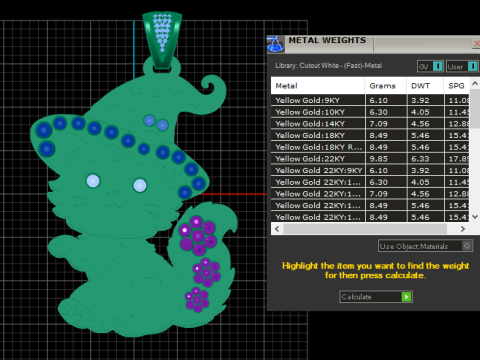 MULTI GEMS CAT PENDANT 3D PRINTABLE MODEL Modèles 3D en vedette