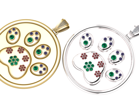 PUPPY PAW COIN PENDANT 3D PRINTABLE MODEL 3D 打印模型