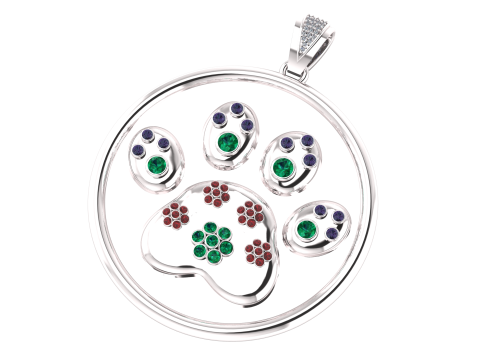 PUPPY PAW COIN PENDANT 3D PRINTABLE MODEL 3D 打印模型