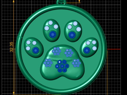 PUPPY PAW COIN PENDANT 3D PRINTABLE MODEL 3D 打印模型