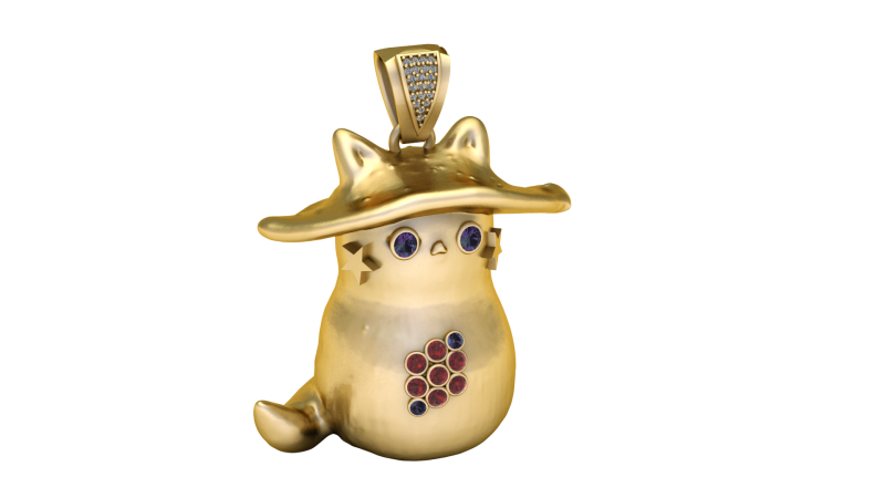 CAT CARTOON CHARACTER PENDANT 3D PRINTABLE MODEL 3D Print Model .c4d .max .obj .3ds .fbx .stl .blend