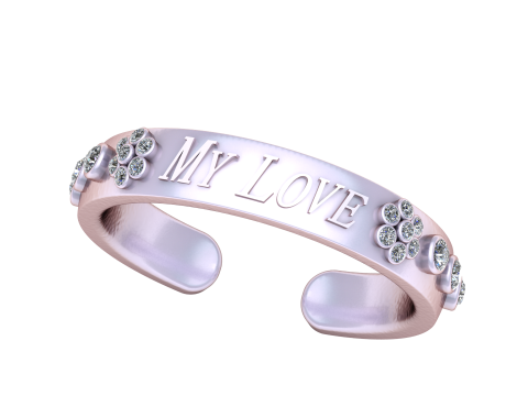MY LOVE WORD RUBY RING 3D PRINTABLE MODEL 3D प्रिंट मॉडल