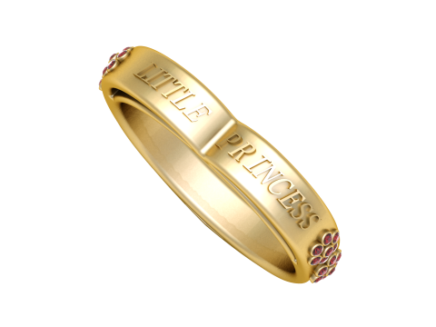 LITTLE PRINCESS NAME GOLDEN RING 3D PRINTABLE MODEL Modelo de Impressão 3D