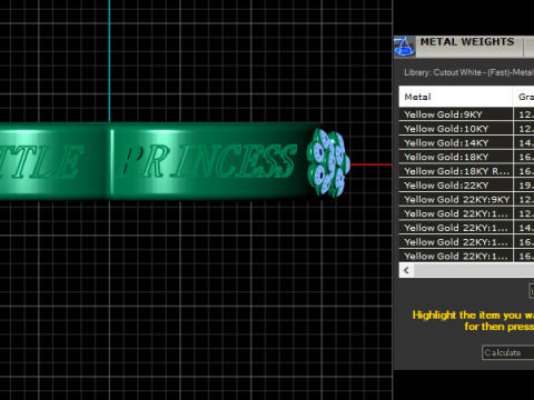 LITTLE PRINCESS NAME GOLDEN RING 3D PRINTABLE MODEL 3D Принт Модель
