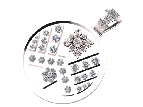 LUXURY FLOWER STYLE PENDANT 3D PRINTABLE MODEL Modelo de Impressão 3D