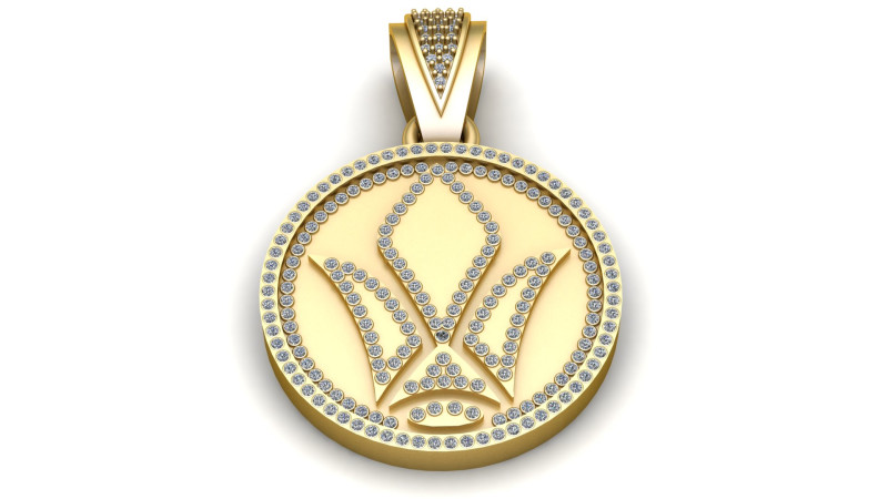 CROWN STYLE COIN PENDANT 3D PRINTABLE MODEL Modelo de impresión 3D .c4d .max .obj .3ds .fbx .stl .blend 