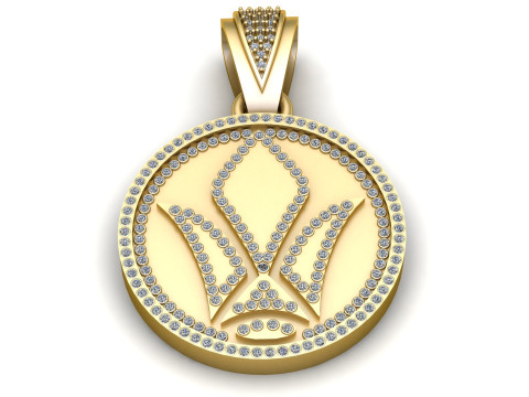 CROWN STYLE COIN PENDANT 3D PRINTABLE MODEL Modèles 3D en vedette