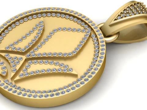 CROWN STYLE COIN PENDANT 3D PRINTABLE MODEL 3D Print Model