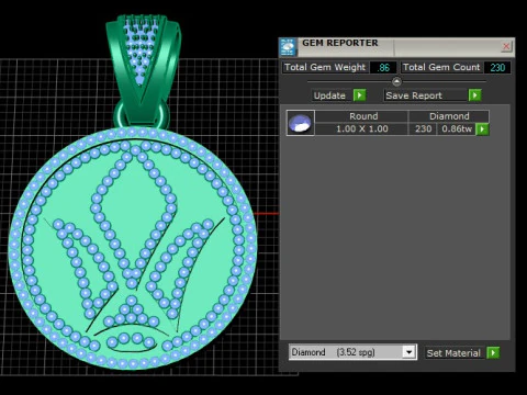 CROWN STYLE COIN PENDANT 3D PRINTABLE MODEL 3D Print Model