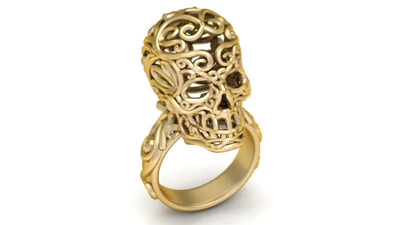 HORROR SKULL HEAD RING 3D PRINTABLE MODEL 3D Druckmodell .c4d .max .obj .3ds .fbx .stl .blend 