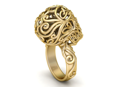 HORROR SKULL HEAD RING 3D PRINTABLE MODEL 3D Druckmodell