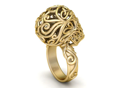 HORROR SKULL HEAD RING 3D PRINTABLE MODEL 3D Print Model