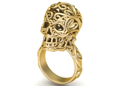 HORROR SKULL HEAD RING 3D PRINTABLE MODEL 3D Print Model