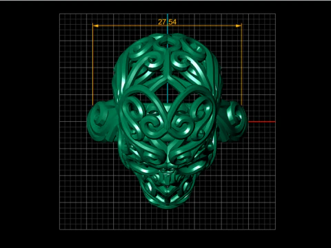 HORROR SKULL HEAD RING 3D PRINTABLE MODEL 3D Print Model