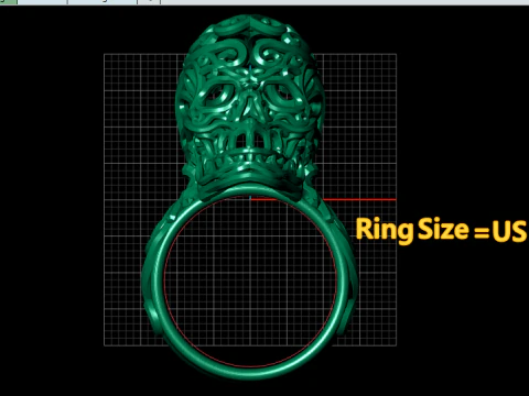 HORROR SKULL HEAD RING 3D PRINTABLE MODEL 3D Print Model
