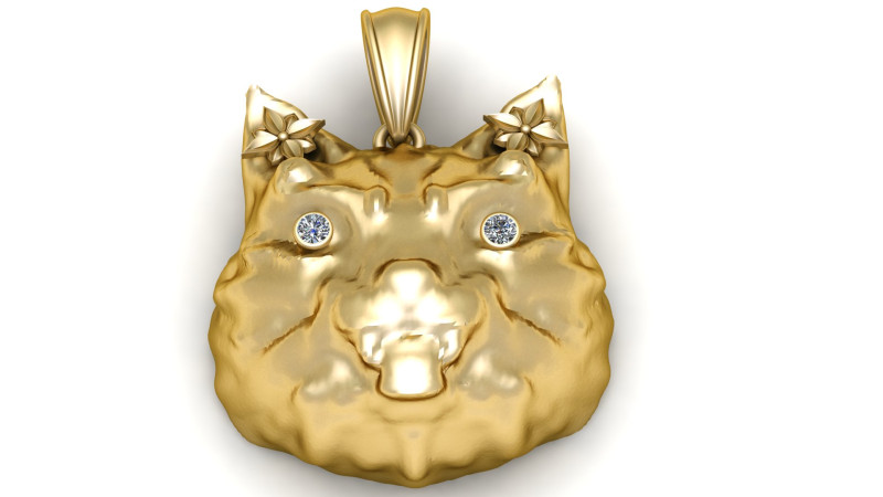 HAPPY CAT ANIMAL FACE PENDANT 3D PRINTABLE MODEL 3D 打印模型 .c4d .max .obj .3ds .fbx .stl .blend 
