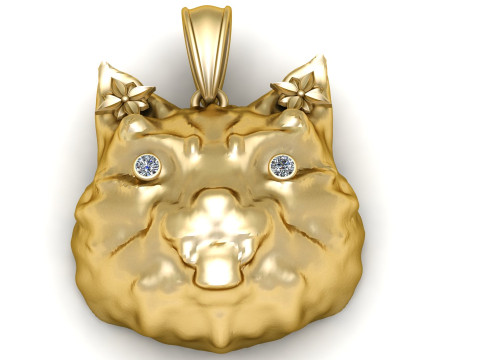 HAPPY CAT ANIMAL FACE PENDANT 3D PRINTABLE MODEL Modello di stampa 3D