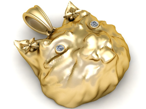 HAPPY CAT ANIMAL FACE PENDANT 3D PRINTABLE MODEL 3D 打印模型