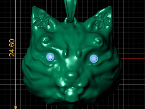 HAPPY CAT ANIMAL FACE PENDANT 3D PRINTABLE MODEL 3D 打印模型