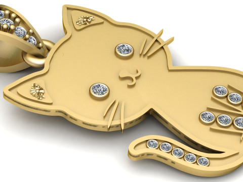 CUTE CAT ANIMAL PENDANT 3D PRINTABLE MODEL Model do druku 3D